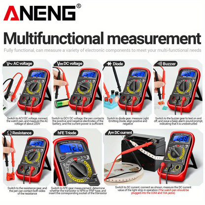 ANENG AN8204 Multimeter 1999 Counts Digital High Precision AC/DC Voltage DC Current hFE Triode Buzzer Multifunctional Test Tools