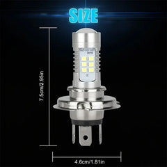 2pcs H4 LED Headlights Car Fog Waterproof LED Bulb 9003 12V 24V 6000K