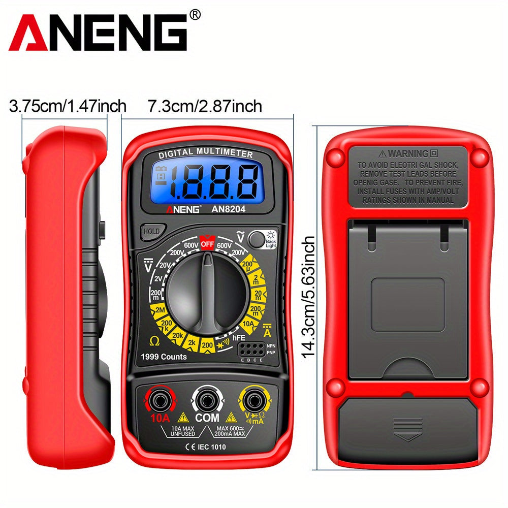 ANENG AN8204 Multimeter 1999 Counts Digital High Precision AC/DC Voltage DC Current hFE Triode Buzzer Multifunctional Test Tools