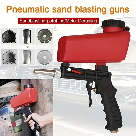 Portable Handheld Pneumatic Sandblasting Gun - No Battery Required, Ideal for Grinding & Finishing Projects
