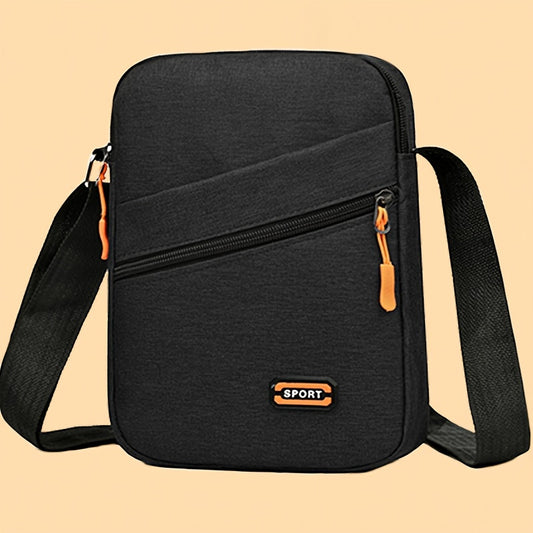 Women's Stylish Black Nylon Crossbody Bag - Roomy and Durable with Zipper Closure, Perfect for Cell Phones and Cameras