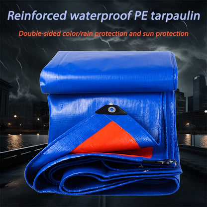 Heavy duty PE tarpaulin, reinforced waterproof tarpaulin with UV protection, multi-purpose emergency tarpaulin for outdoor camping, RV, yacht and home use