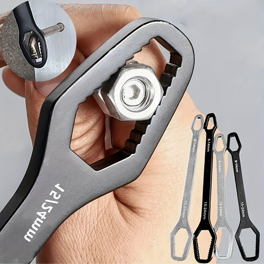 1pc Heavy-Duty Adjustable Torx Wrench Dual-Head Spanner with 5mm Thick Metal Construction 3-17mm
