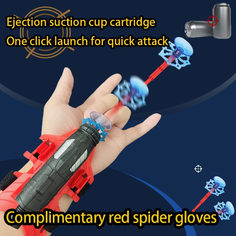 Spider Launcher Rotating Spray Watch Sticky On Wall Soft Bullet Gun Wrist Toy