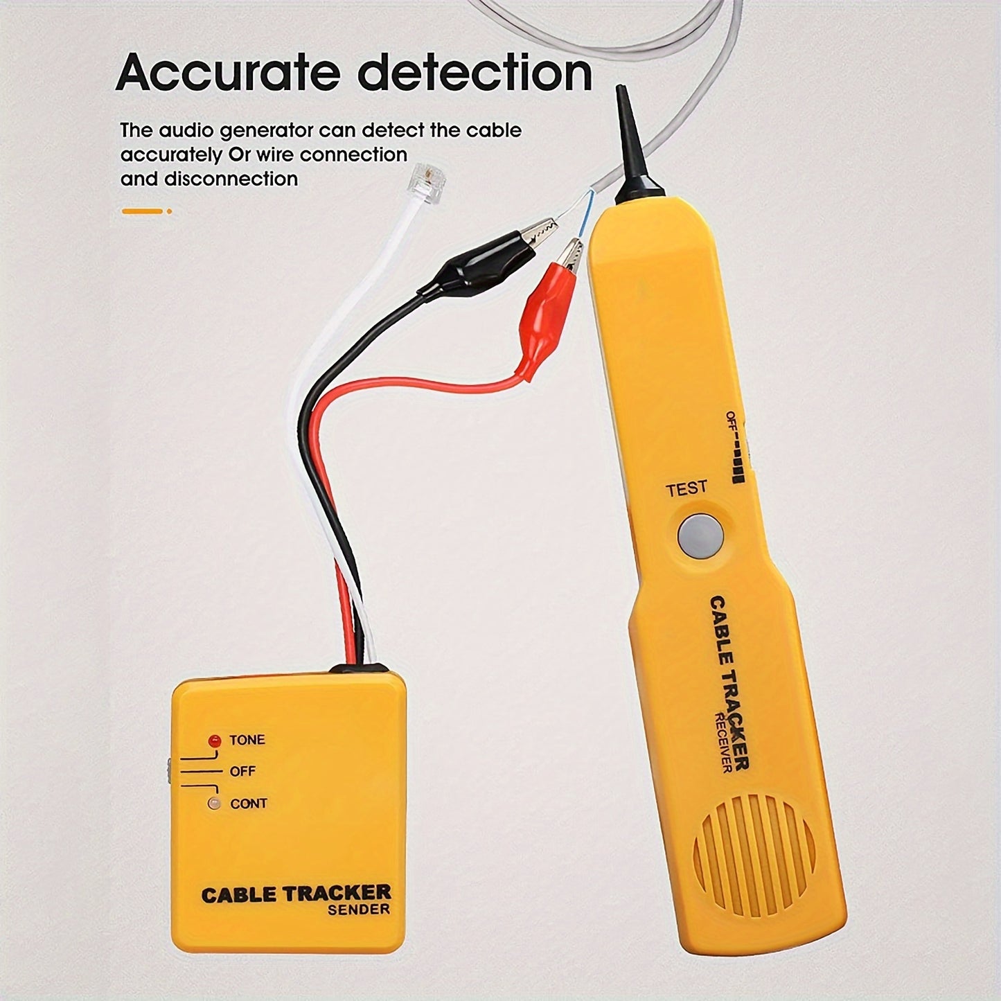Line Tracer, Cable Finder Tone Generator Probe Tracer, Anti-interference Multifunction Finder, Tone Transmitter and Probe Set with RJ11 Plug and Storage Bag, Network Cable Continuity Tester (without Batteries)