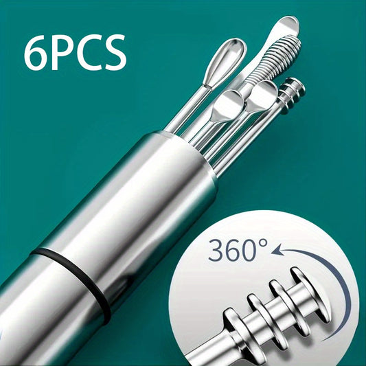 6pcs Stainless Steel Ear Wax Removal Kit Gentle And Effective Cleaning Tools