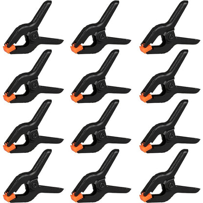 12pcs Spring Clips, 2" Small Backdrop Clips, Heavy Duty Plastic Clips, Spring Clips for Crafts, Backdrop Holders, Woodworking, Photography Studio