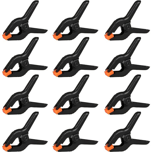 12pcs Spring Clips, 2" Small Backdrop Clips, Heavy Duty Plastic Clips, Spring Clips for Crafts, Backdrop Holders, Woodworking, Photography Studio