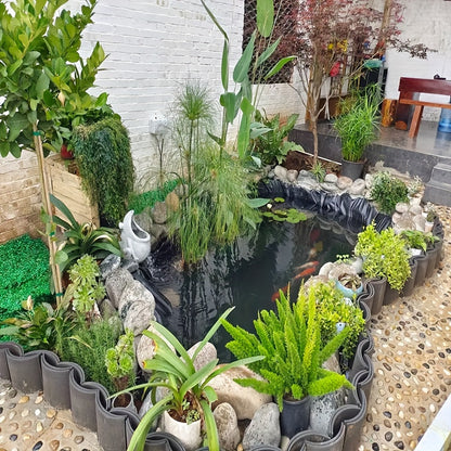 1 Pack Heavy Duty Pond Membrane Liner - Create a Stunning Garden Water Feature - Durable, Waterproof Landscape Membrane for a Beautiful Outdoor Paradise - Bonus Pond Cover Included