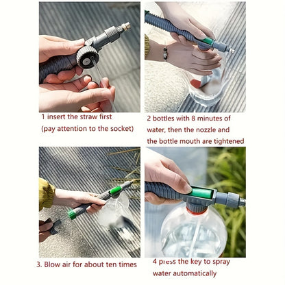 Manual High Pressure Hand Pump Sprayer with Adjustable Nozzle, Mosquito Killer, Garden and Lawn Pest Control, Durable Plastic, No Electricity or Batteries Required