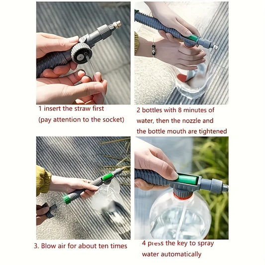 Manual High Pressure Hand Pump Sprayer with Adjustable Nozzle, Mosquito Killer, Garden and Lawn Pest Control, Durable Plastic, No Electricity or Batteries Required