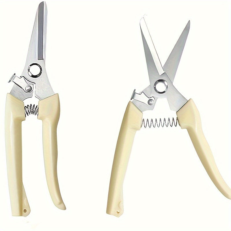 Stainless Steel Garden Pruners - Ergonomic Handheld Shears for Pruning Trees, Fruit and Flowers - No Batteries Required
