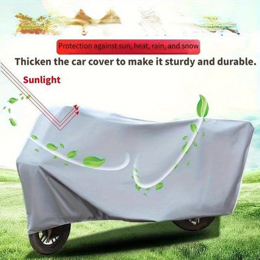 1 Pack Heavy Duty All Weather Motorcycle Cover, UV Protection, Dust and Rain Proof Polyester, Fleece Lining, Thickened Oxford Car Jacket with Plush for Outdoor Storage