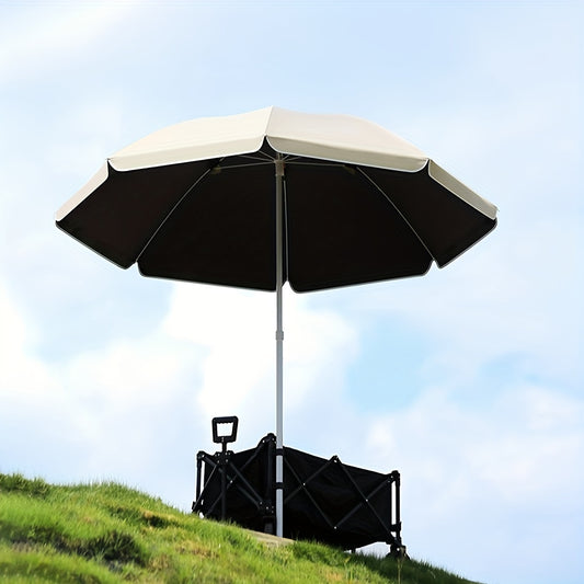 Modern Waterproof Outdoor Awning - Portable Round Patio Umbrella with UV Protection, Easy to Clean Vinyl Coating, Can be Used in Garden, Beach and Camping, No Power Required