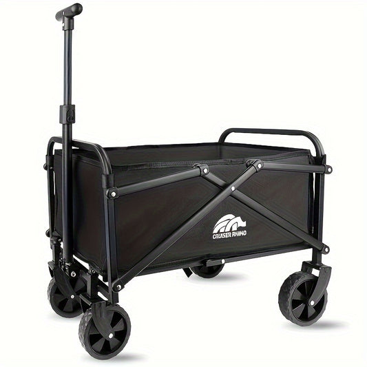 Versatile Heavy Duty Folding Cart - Perfect for the Beach, Boat, Pets, Groceries and Camping | Easy to Store, All Terrain Wheels, Black