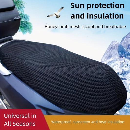 1pc non-slip breathable honeycomb mesh seat cover battery car sunscreen seat cover electric motorcycle four seasons universal