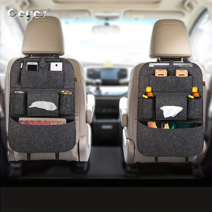 Portable Felt Car Seat Back Multi-Pocket Organizer - Spacious storage space for travel essentials, durable structure, easy installation - Perfect for road trips, family outings and daily commutes