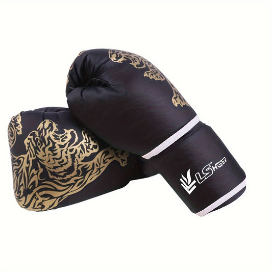 1 Pair of Premium Adult Boxing Gloves - Professional Sanda Muay Thai Training Protective Gear to Ensure Hand Safety and Comfort - Great for Boxing, Martial Arts and Fitness Training