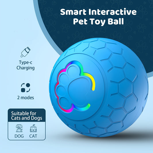 1pc 2.5cm durable pet toy automatic dog toy ball electric smart remote control ball gravity jump ball  O5 Model 1 Blue & with charging cable