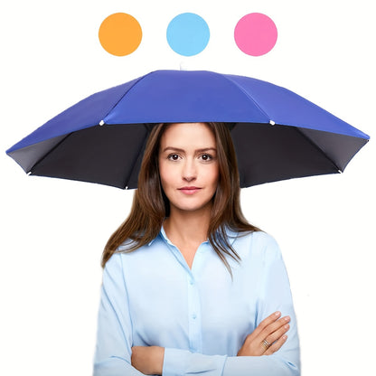 Foldable large umbrella hat, UV protection unisex outdoor rain hat, essential for sun protection and fishing, waterproof canopy, durable design