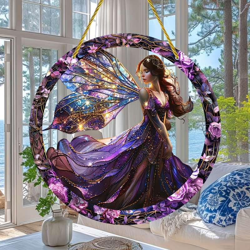 1pc/2pcs Acrylic Fairy Sun Catcher Hanging Decoration - Stain-Resistant