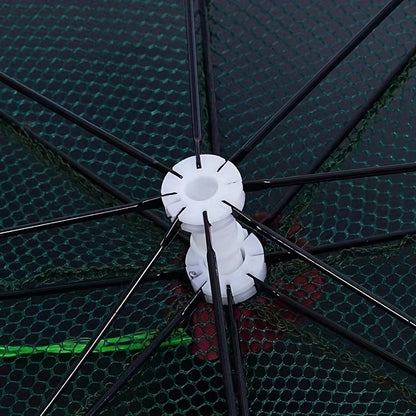1-Piece Portable Umbrella-Shaped Multi-Hole Nylon Lobster Cage Fishing Net - Durable, Foldable, Lightweight Fishing Gear for Easy Catch and Release - Great for Saltwater and Freshwater Fishing  8 Holes
