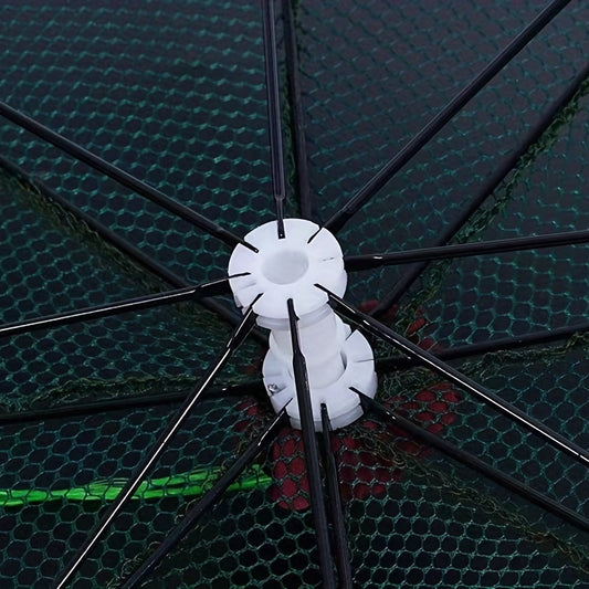 1-Piece Portable Umbrella-Shaped Multi-Hole Nylon Lobster Cage Fishing Net - Durable, Foldable, Lightweight Fishing Gear for Easy Catch and Release - Great for Saltwater and Freshwater Fishing  8 Holes