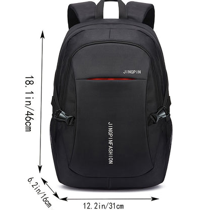 Men's New Nylon Leisure Bag Large Capacity Travel Computer Backpack Waterproof Weight Loss Backpack [Zipper Direction Random]