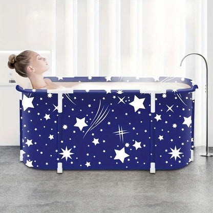 Portable Spa Bath with Seat and Air Pump - Foldable, Space Saving Design with Back Support - Ideal Christmas and Halloween Gift for Family Use