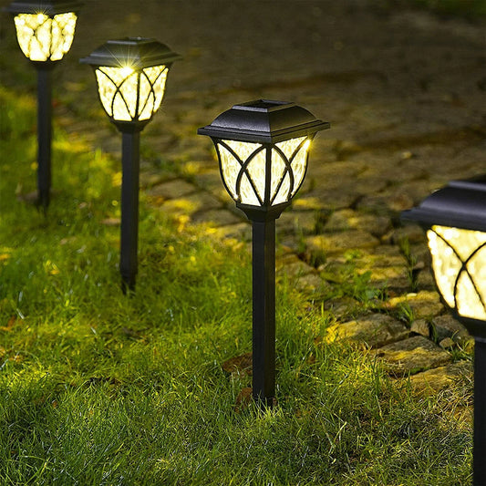 6 Pack Solar Pathway Lights Outdoor, LED Solar Garden Lights Waterproof, Warm White