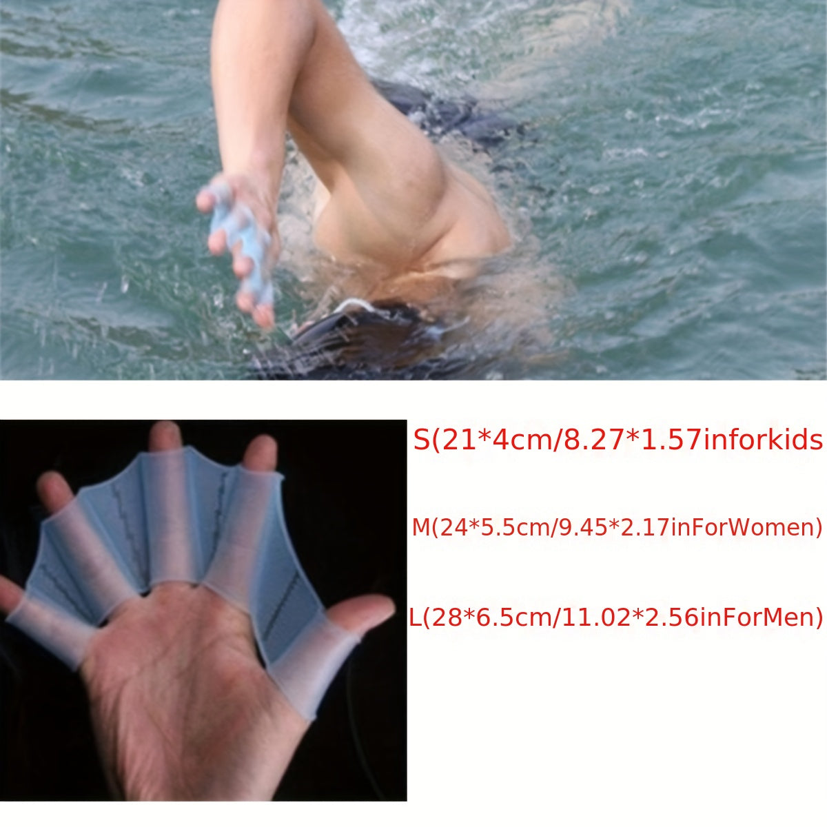 Silicone Swimming Fins Webbed Gloves Swimming Training Equipment