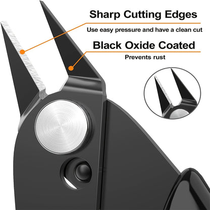 5-Inch Precision Wire & Zip Tie Cutters - Expert Craftsmanship for Jewelry Making, Electronic Repairs & Hobbyists - Durable, Ergonomic Design