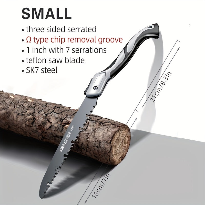 AIRAJ Folding Saw Carpenter Folding Hacksaw Multi-function Cutting Wood Sharp Camping Garden Logging Saw Tree Cutter Hand Tool