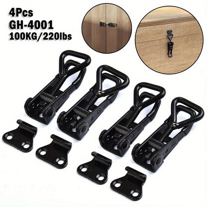 4Pcs Heavy Duty Iron Toggle Clamps Adjustable Lever Lock Safe