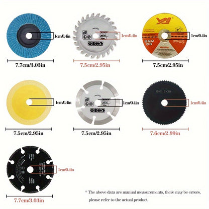 Durable Mini Woodworking Sanding Wheel Set - Great for Gap Cleaning and Polishing Mini Sandpaper 7 Pieces