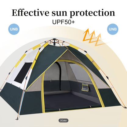 Versatile Waterproof & Windproof Tent with Dual Doors - Ideal for Family Camping, Hunting, Hiking, and Travel