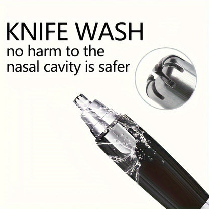 Precision Painless Trimmer - Professional Ear, Nose & Brow Grooming, Sleek Design, No Battery Needed