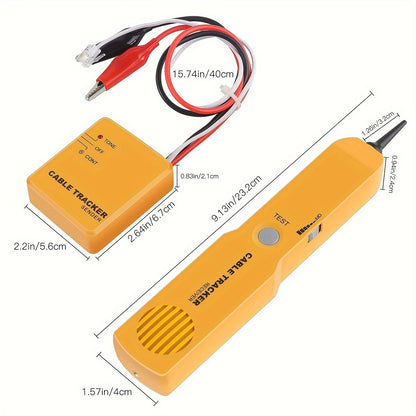 Line Tracer, Cable Finder Tone Generator Probe Tracer, Anti-interference Multifunction Finder, Tone Transmitter and Probe Set with RJ11 Plug and Storage Bag, Network Cable Continuity Tester (without Batteries)