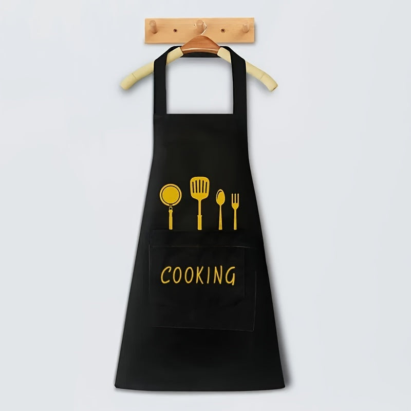 Waterproof Non-Woven Plastic Apron with Convenient Pockets - Stain Resistant, Wipeable Chef Apron for Kitchen and Restaurant, Unisex Design