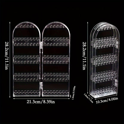 1pcs Foldable Jewelry Display Stand Double Door Jewelry Display Stand Creative Screen Jewelry Rack for Plastic Earrings and Necklace Storage Rack