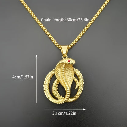 Snake-shaped men's headdress, hip-hop pixie headdress, red-eyed golden snake headdress