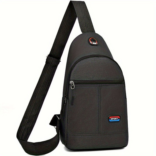 Men's Casual Nylon Crossbody Bag - Multi-Purpose, Sports and Travel Chest Bag with Tassel Detail