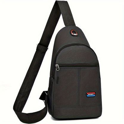 Men's Casual Nylon Crossbody Bag - Multi-Purpose, Sports and Travel Chest Bag with Tassel Detail