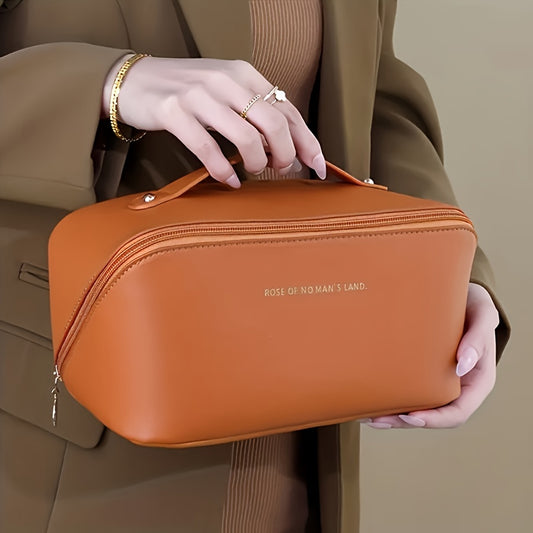 Fashion Faux Leather Pillow Cosmetic Bag, Large Capacity Portable Travel Storage Bag, Waterproof Cosmetic Bag with Compartments, Fragrance-free Multipurpose Cosmetic Bag, Ideal for Christmas, Halloween, Thanksgiving Gifts