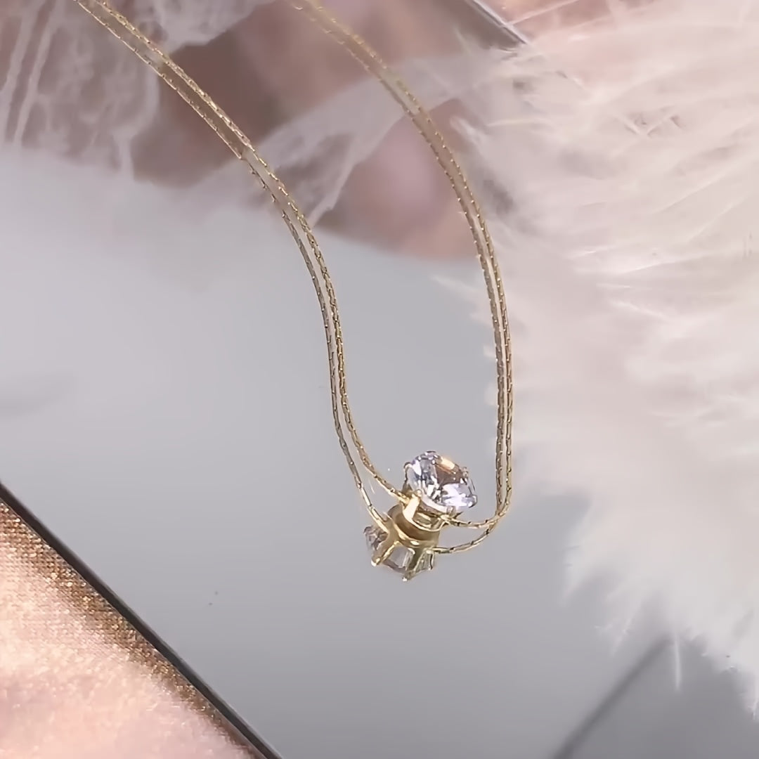 1pc Elegant Women'S Necklace with Sparkling Rhinestones   18K Golden Plated  Versatile for Daily Wear & Special Occasions  Perfect Valentine'S Day Gift  All Season Accessory  Daily Wear Jewelry|Elegant Necklace|Zinc Alloy Necklace