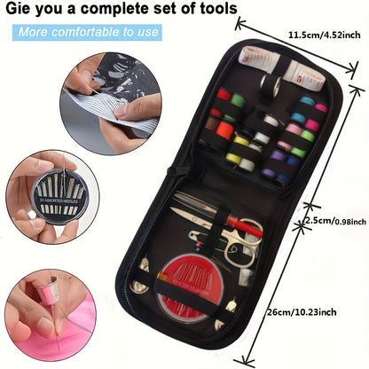 Multi-Purpose Sewing Kit - Portable Complete Sewing and Repairing Set with Thread, Needle, Scissors, Buttons and Accessories - Mixed Colors