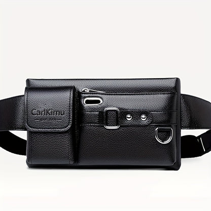 Men's waist bag, new large-capacity multifunctional messenger bag (puller direction random)