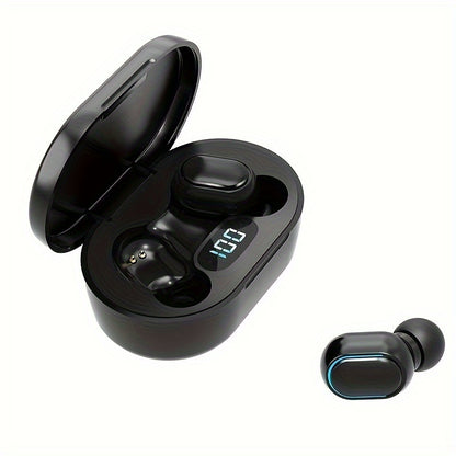 1 pc E7S TWS Wireless Earbuds with LED Display, In-Ear Gaming Headphones, Voice Call Noise Cancellation, App Control, Volume Control, USB Charging, Anti-Tangle Cable, for iPhone/Xiaomi - Adults