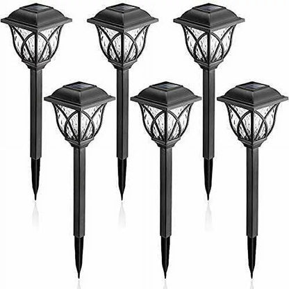 6 Pack Solar Pathway Lights Outdoor, LED Solar Garden Lights Waterproof, Warm White