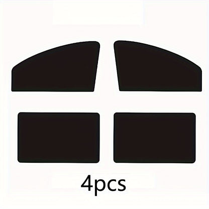 4-Piece Magnetic Car Sun Visor Set - Thick Mesh Side Window Visors, Heat Insulation, UV Protection, Fits Most Vehicles